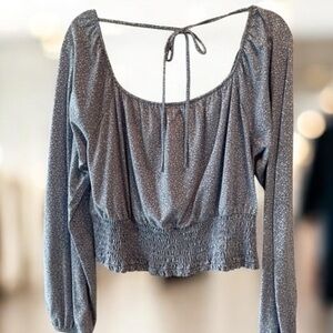 Arizona Jean Company Blue Patterned Blouse